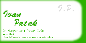 ivan patak business card